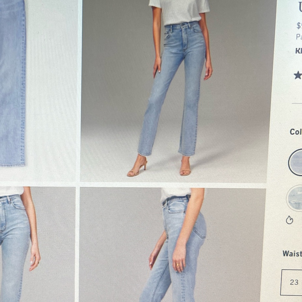 Ultra high rise ankle straight Jean Abercrombie & fitch